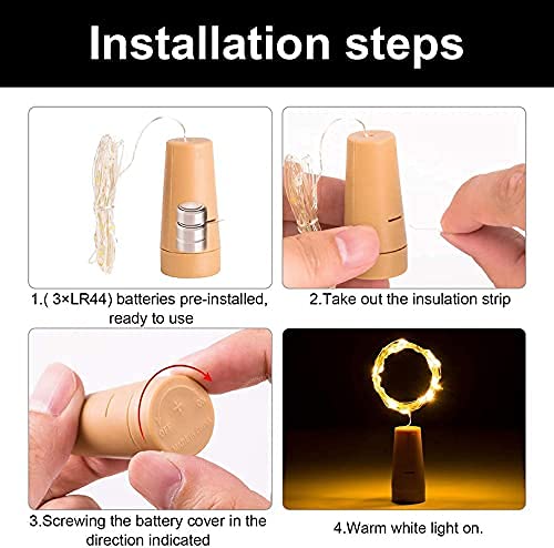 {1 PCS } The Purple Tree Bottle Cork Lights for Diwali Décor LED String Light, Decorative Fairy Lights, Mini Lights for Bedroom Decor, Diwali Party, Wedding Decoration, Table Decor, Yellow - 21078