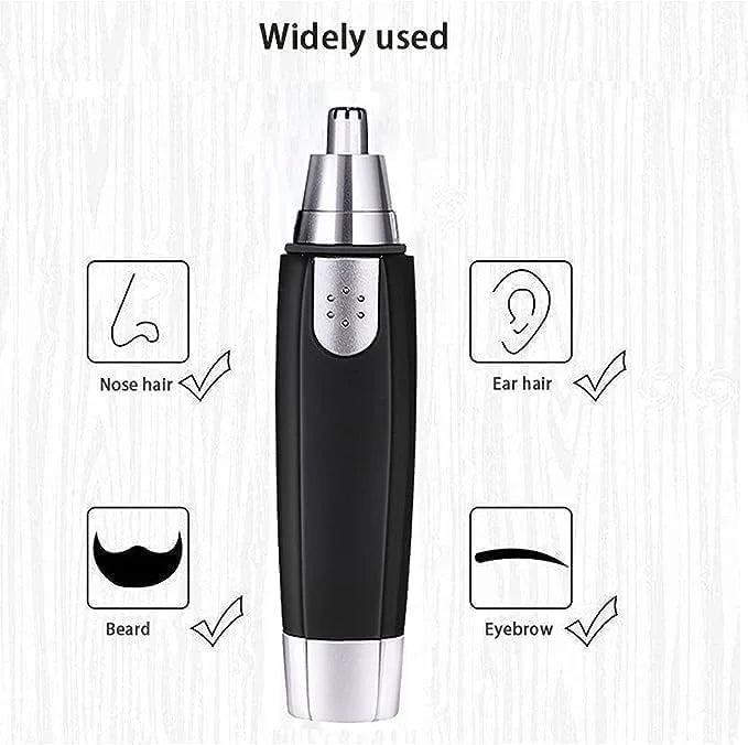3-in-1 Battery Operated Nose & Ear Hair Trimmer – Stainless Steel Blades, Painless Grooming for Men & Women - 10249