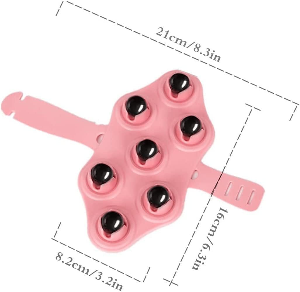 Palm Shaped Massage Glove, a portable manual massager with 7x 360-Degree magnetic roller balls for a deep tissue massage - 10398
