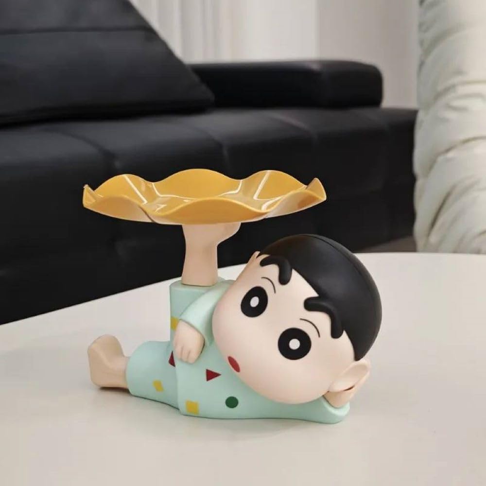 Shinchan Tray Holder  Money Bank Resin Statue Candy Bowl Holder – Cartoon Figurine Decorative Showpiece for Home - 20590