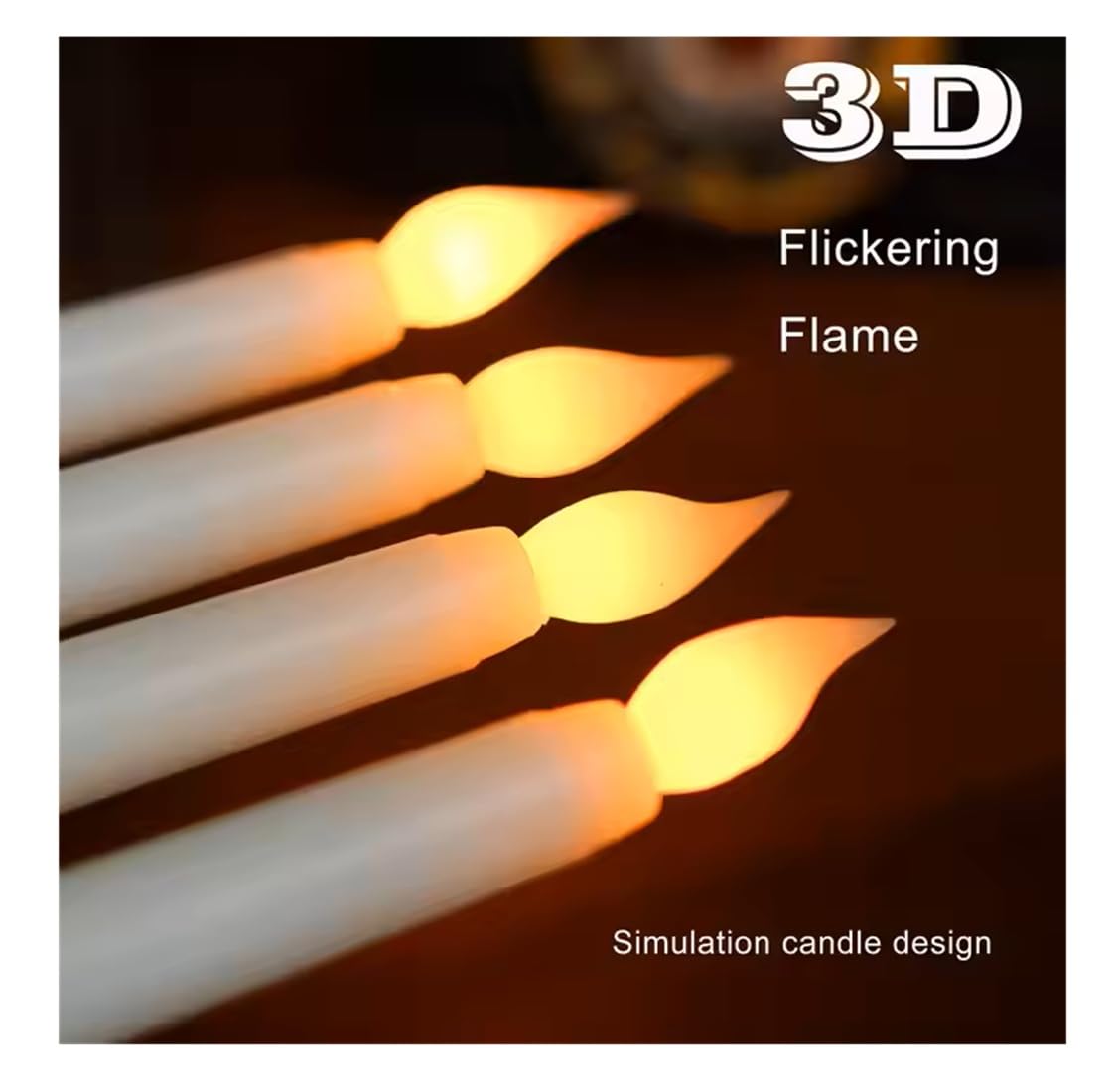[PACK OF 12] SPHINX Flameless LED Taper Candles for Home Decoration,Table Centerpiece,Dinner,Diwali,Wedding,Church,Festival,Party Decor,Steady Flame Look,Battery Not Included - 21276