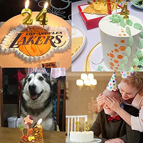 {Pack of 12} Gold Colour Number 4 Birthday Candles cake topper - 21151