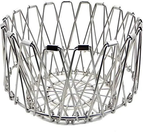 Kitchen Stainless Steel Multipurpose Folding Fruit and Vegetable Basket - 10112