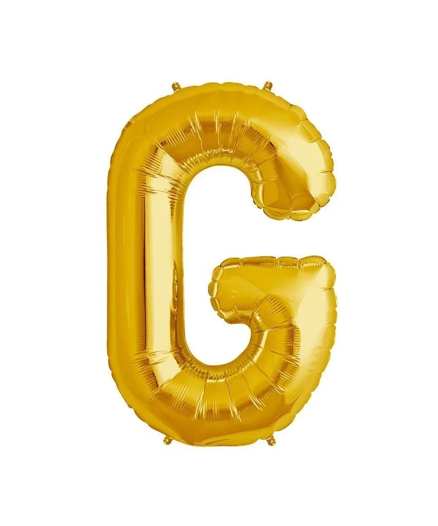 (10 pcs) G Gold Letter Foil Balloon - 9015