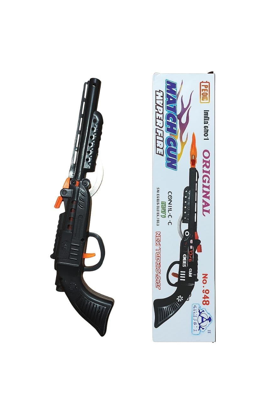 Matchstick Toy Gun for Kids – No Bullets Required | Safe Plastic Diwali Crack Sound Gun | Lightweight Action Shooting Toy for Boys & Girls - 948