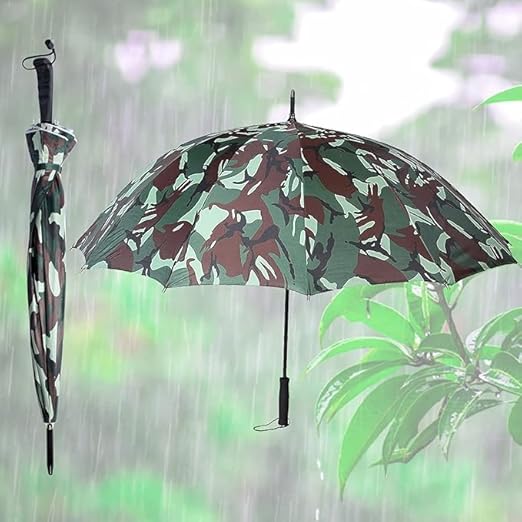 Waterproof Military Print Umbrella With Long Handle | Windproof Sun & Rain Protection Umbrella for Men and Women - 20755