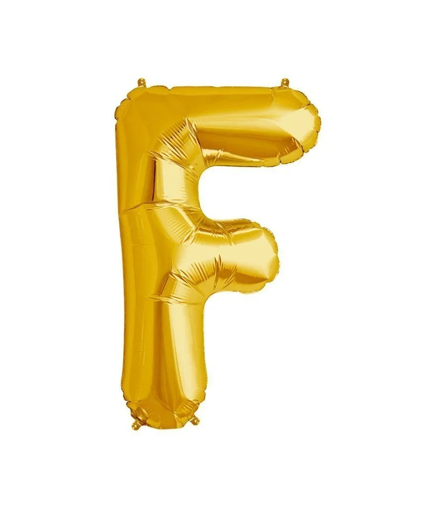 – (10 pcs) F Gold Letter Foil Balloon - 9012