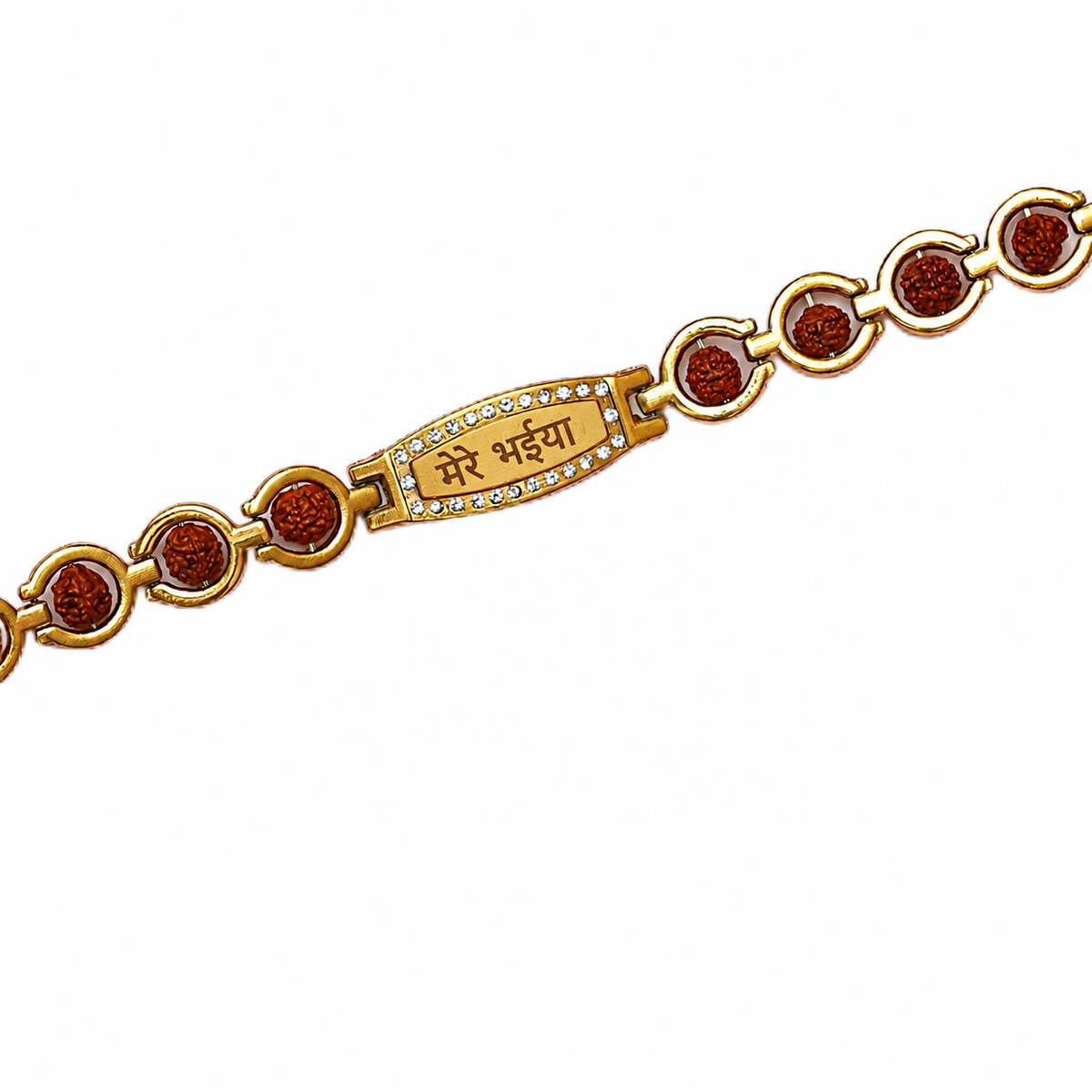 Rudraksha Bracelet for Men Gold Plated Religious Bracelet Rakhi - 20799