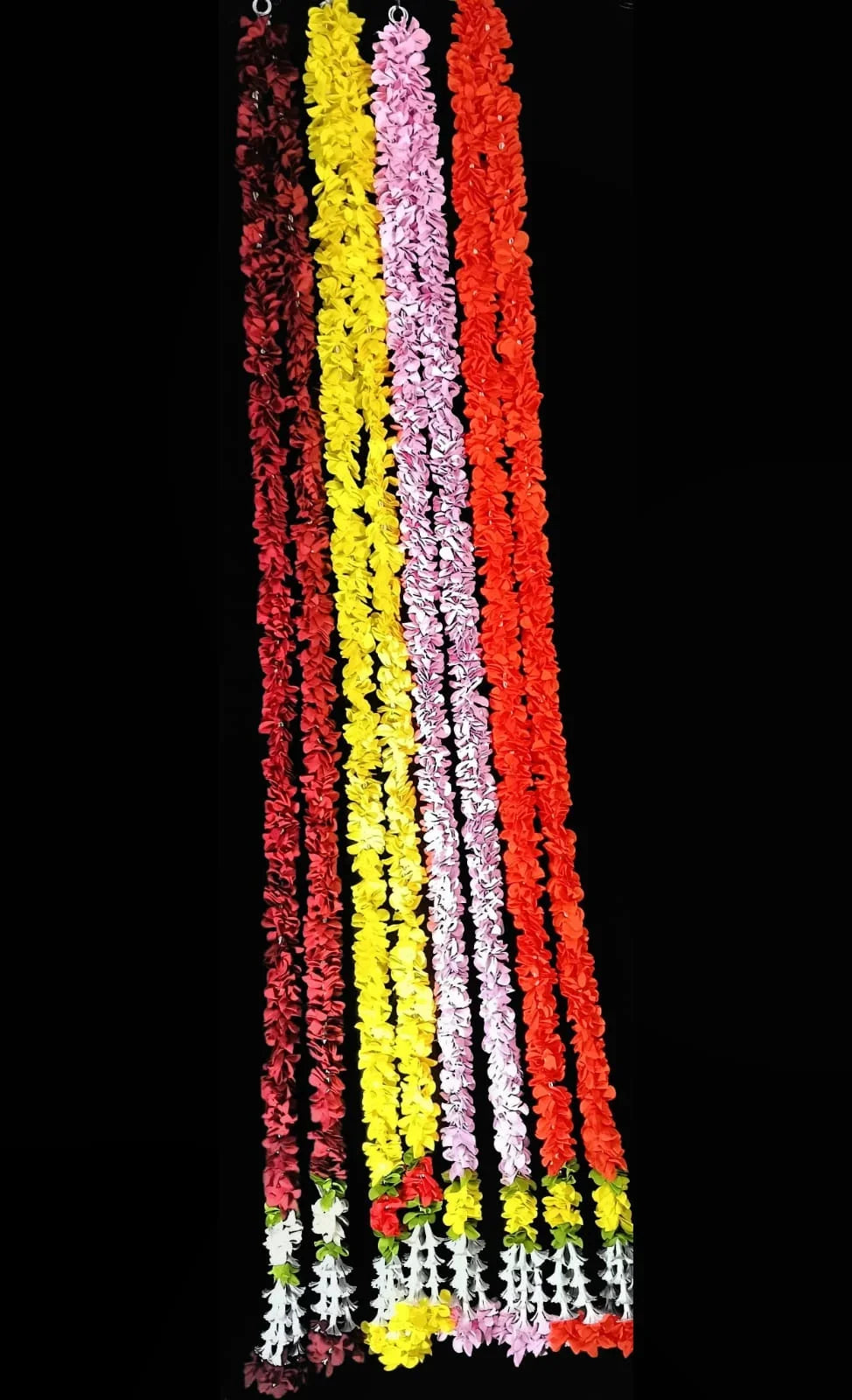 {6 PCS} Artificial Flower Ladi Special Home Decorations items For Special Occasion Diwali, Navratri Pooja Home Decoration Multicolour Ladi 5 Feet - 11143