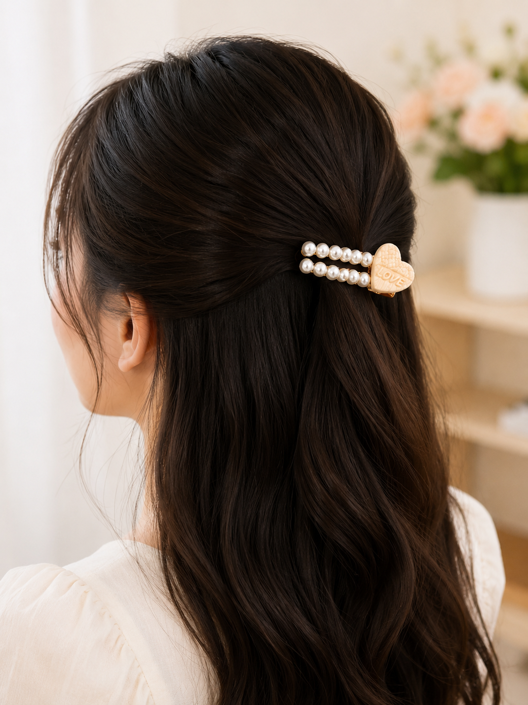 {Pack of 12} Premium Pearl Hair Clip for Girls | Cute Cartoon Pearl Hair Pin | Korean Style Hair Accessory - 20904