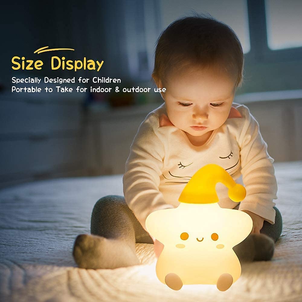 Zh-156 Star Light, Night Lamp for Kids, Night Light for Bedroom, Birthday Gift for Kids, Cute Table Lamp, Silicone Rechargeable Lamps with Charging Plug, Valentine Gift for Girlfriend