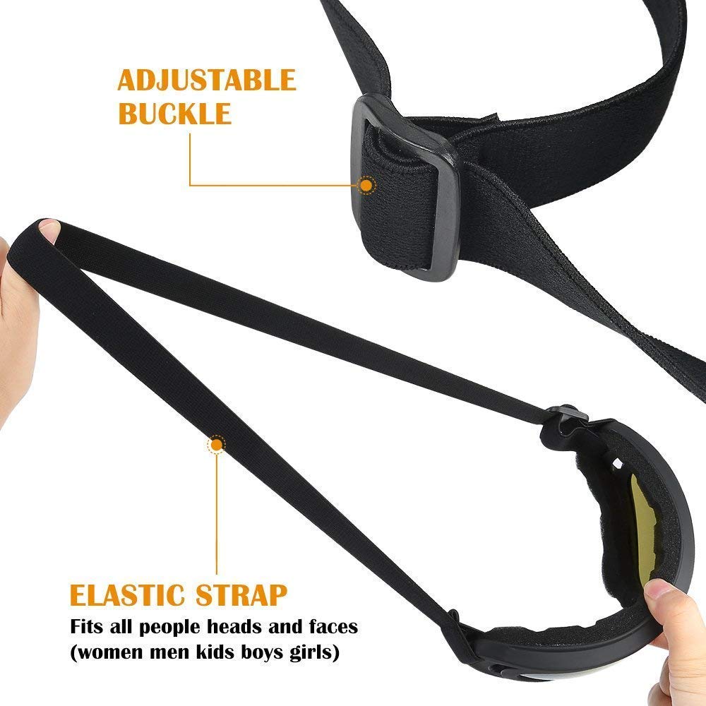 Uv400 Windproof X400 Goggles Motorcycle Glasses for Outdoor Riding (Yellow) - 10835