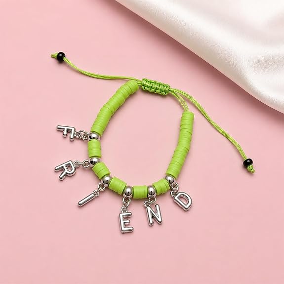 Colorful Hanging Beads Friendship Day Bracelets for Kids, Boys & Girls | Adjustable Colorful Beaded Friendship Band | Cute Bracelet for School, Return Gifts {Random Color} - 20838