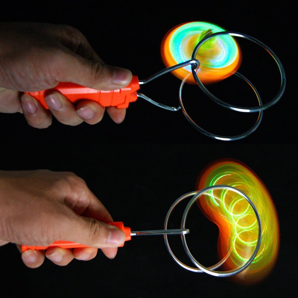 Magnetic Gyro Wheel Light-Up Yoyo Rail Twirler Musical Rainbow Spinning Toy - 20402