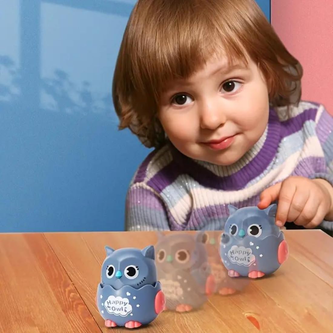 Happy Owl Press and Go Owl Toys, Educational Crawling Toy for Kids Random Colours - 20325
