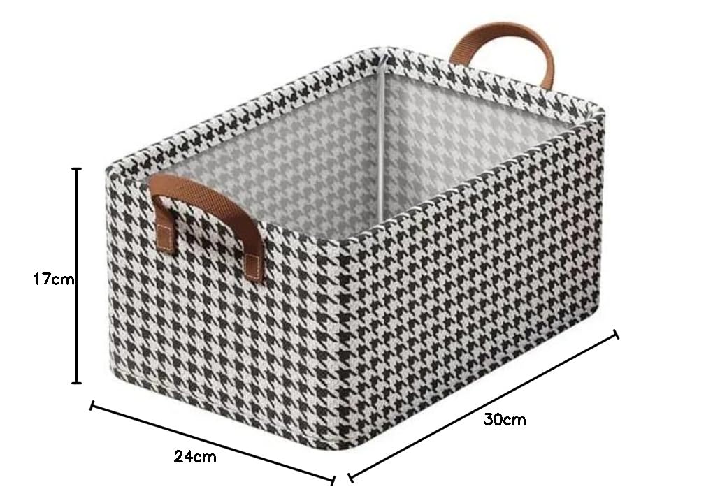 Closet Clothes Organizer with Handle, Fabric Storage Box with Steel Frame Stackable Shelf Storage Baskets Foldable Wardrobe Storage Box for Clothes Jeans Sarees Toys - 30×24×17CM (PACK OF 1) - 21291