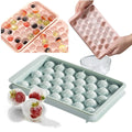 Ice Cube Trays, Round Silicone Ice Cube Tray with Lid, 33 Compartments Ice Cube Tray for Freezer, Cocktails, Whisky, Tea and Coffee - 10310
