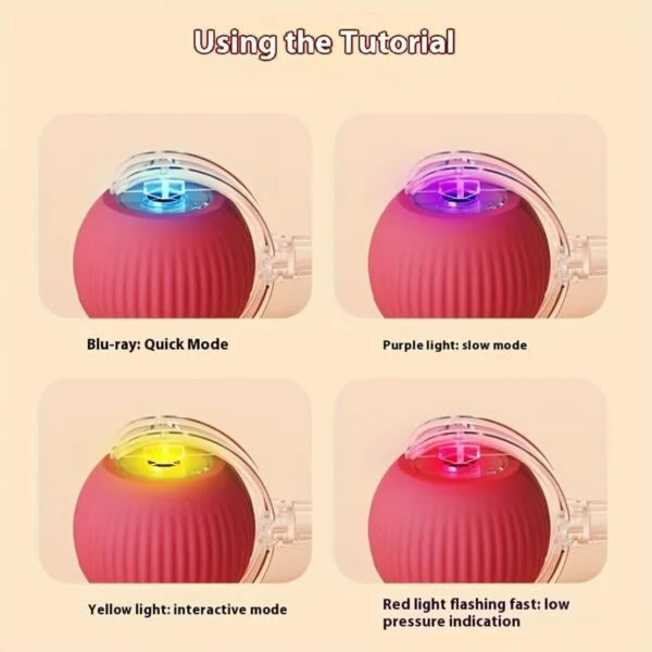 Smart Rolling LED Pet Ball – USB Charging, Motion-Activated for Indoor Play, Fun for Kittens, Puppies & Small Dogs - 10877