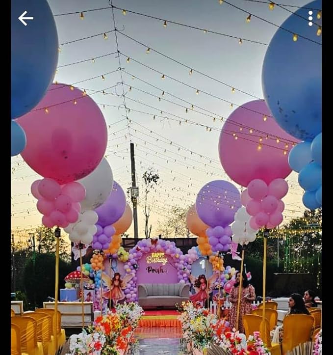 {1 Pack 10 Pcs} Balloons Big Size 36 Inch Transparent  Balloons For Birthday, Anniversary, Engagement, Baby Shower, Welcome Party & All Festivals - 20757