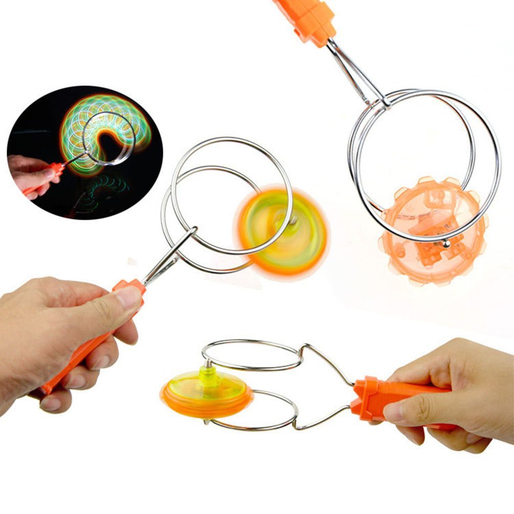 Magnetic Gyro Wheel Light-Up Yoyo Rail Twirler Musical Rainbow Spinning Toy - 20402
