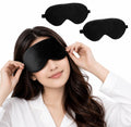 Black Sleep Eye Mask, Soft Blindfold with Adjustable Elastic Strap, Light Blocking, Perfect for Travel, Meditation - 21179