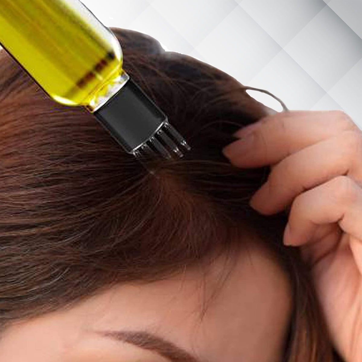 Hair Oil Applicator Bottle with Comb Nozzle 100ml Transparent Refillable Leak-Proof Hair Root Comb Bottle - 20465