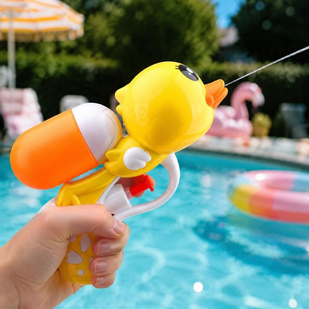 Large 100 cm Water Gun, Pull-Type Water Blaster for Garden, Beach & Summer, Water Sprayer for Adults & Teens Duck Water Gun - 21186