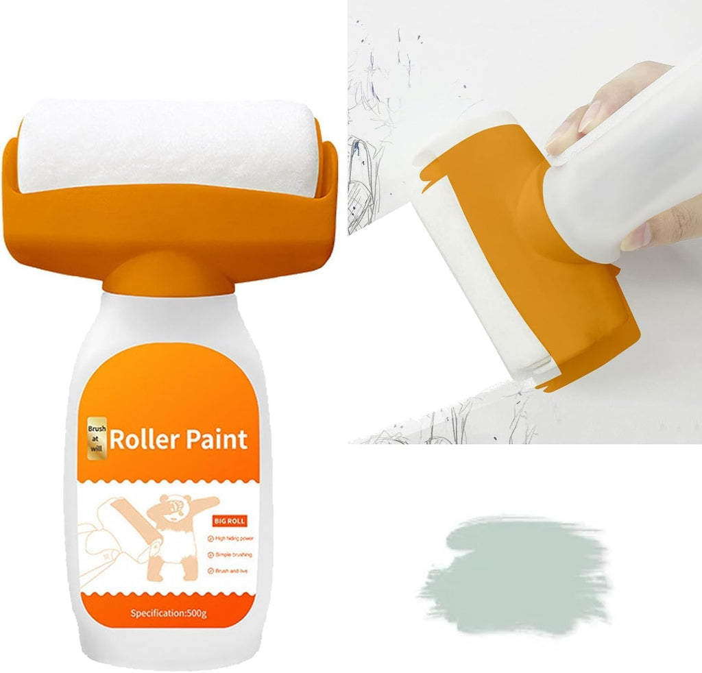 Wall Repair Paint Roller – Multifunctional White Touch-Up Roller Brush for DIY Wall Repair, Crack & Stain Cover, Smooth Finish Latex Paint Applicator for Walls & Ceilings - 21160