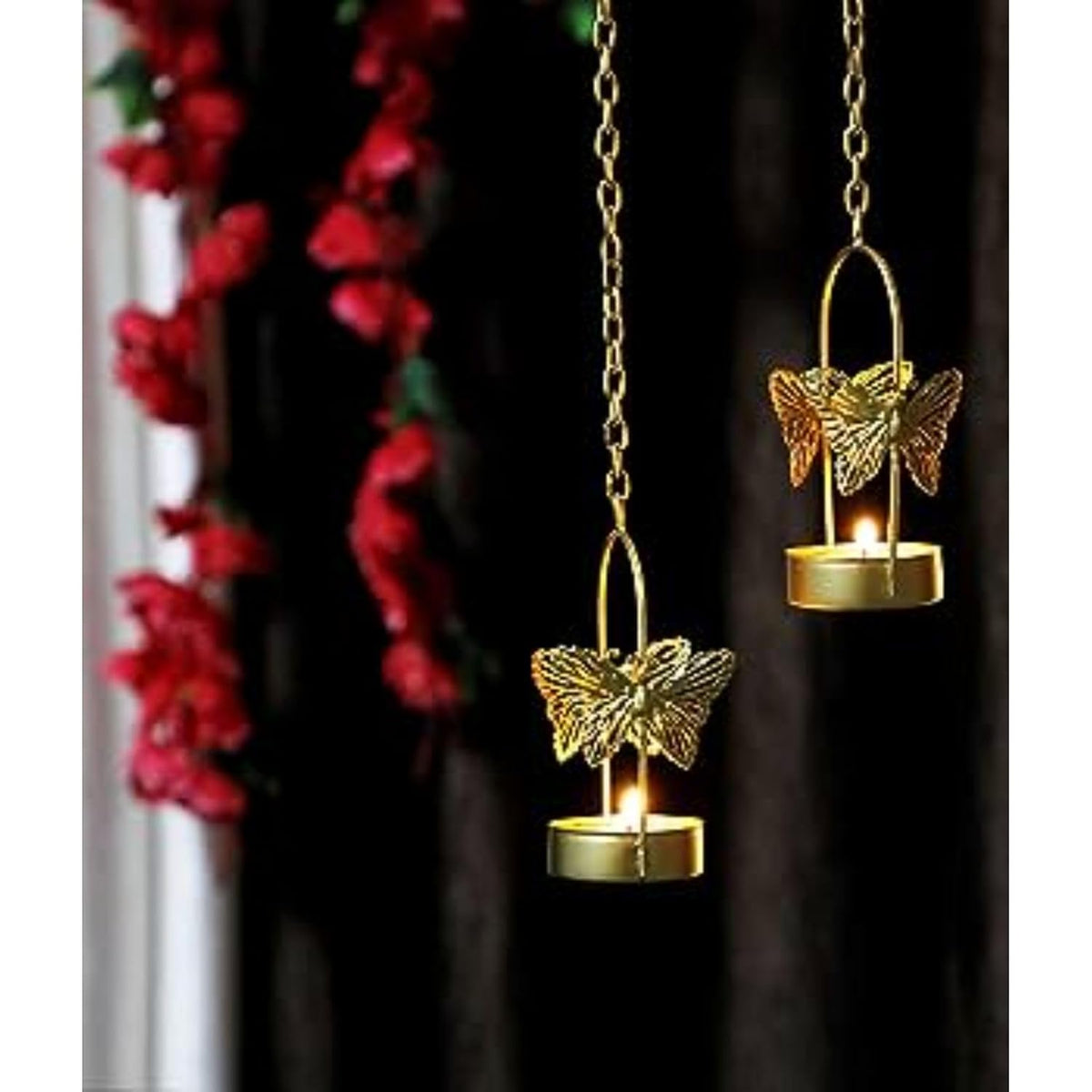 Butterfly Hanging Metal Tea Light Candle Holder - 20428