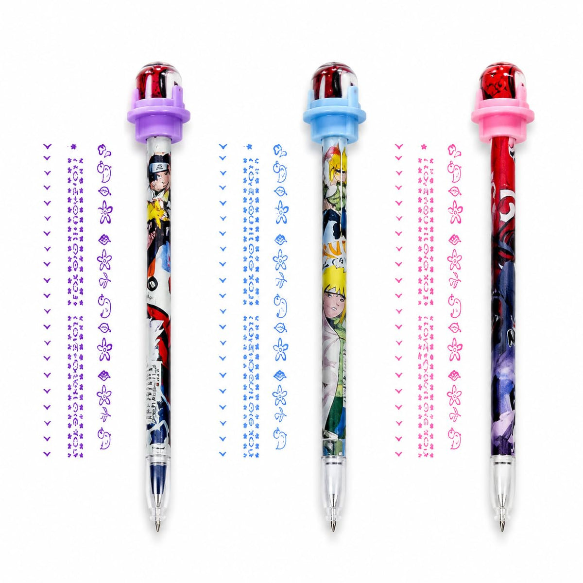 [pack of 12] Roller Stamp Gel Pen for Kids, Creative Pattern Printing, DIY Journal and Scrapbook, School Stationery - 21230