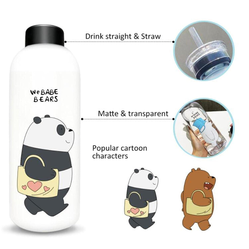 Cute Bear Straw Portable Sports Water Bottle Girls Gift Beverage Drinking Frosted 2 | Kitchen, Dining & Bar {Random Design} - 20578