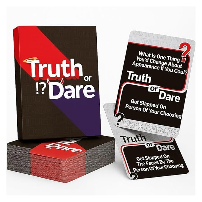 Truth or Dare Card Game for Teens & Adults, 50 Fun & Spicy Challenge Cards for Parties, Birthday Games, College Nights, Couple Trips & House Parties, Hilarious Ice Breaker Card Game - 21073