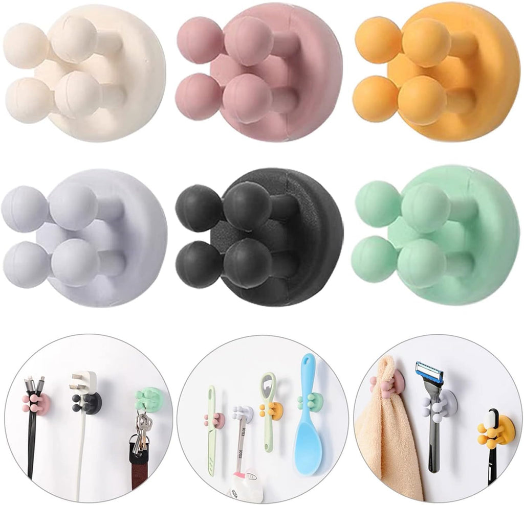 Silicone Toothbrush Holders for Bathrooms - Wall Mounted Shower Razor Holder - 21386