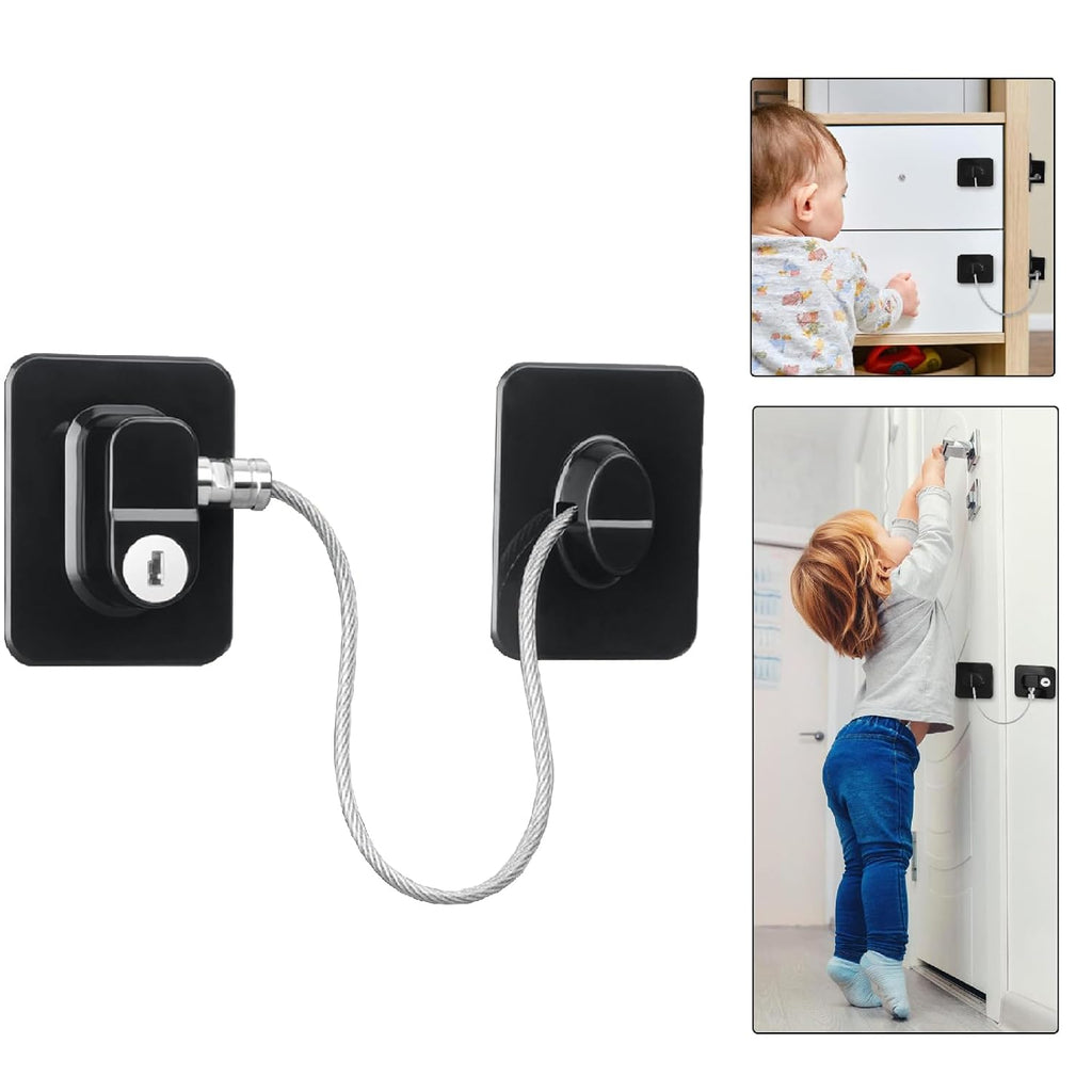 Refrigerator Lock Freezer Door Lock Cabinet Lock (Black) - 10817