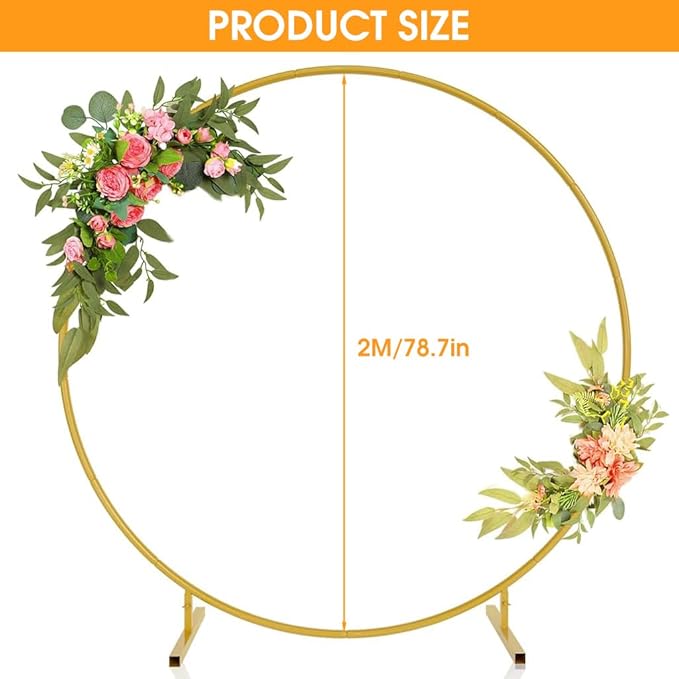 Round Balloon Arch Stand 4ft. Gold Decoration Backdrop Frame - 21082