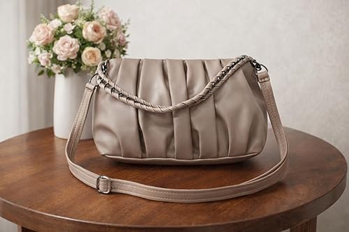 Stylish Crossbody Sling Bag Of Premium Foam Fabric With Braided Handle Small Purse {Multicolor} - 10602