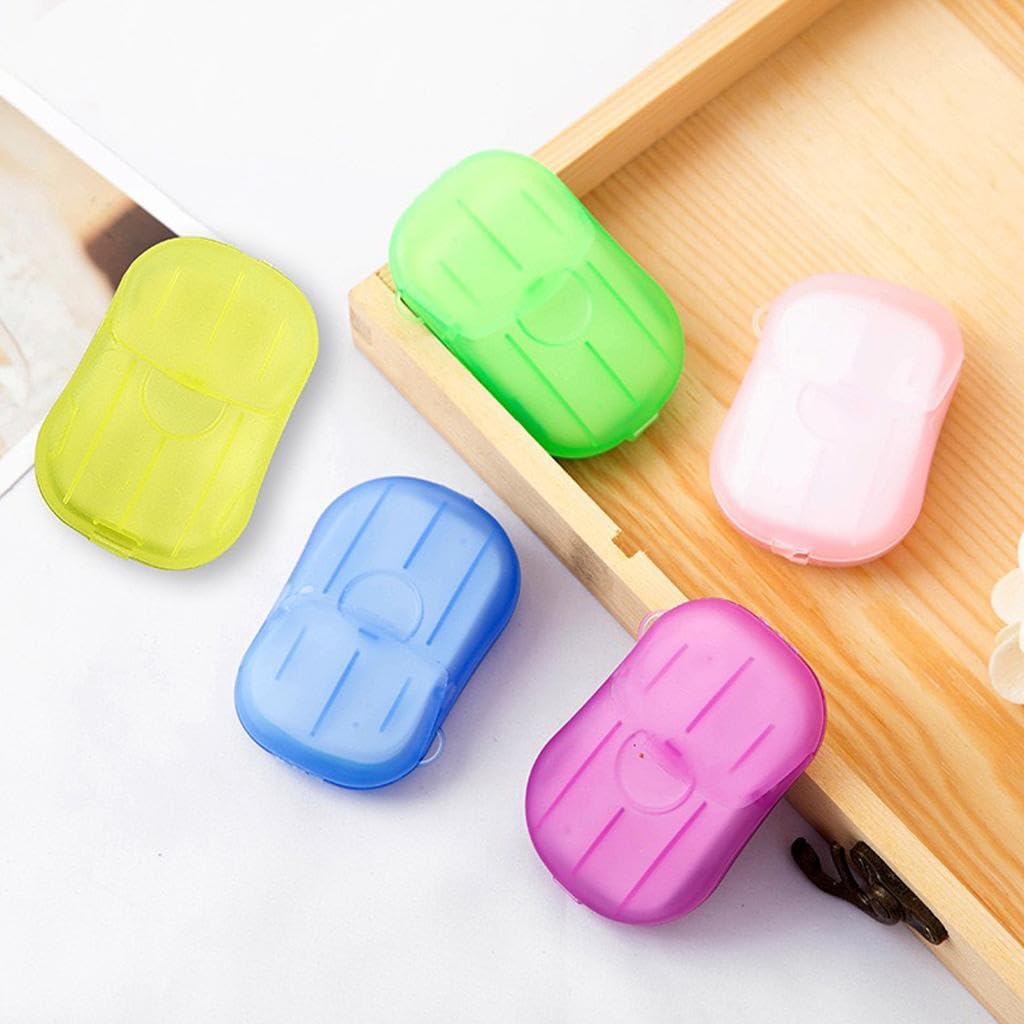 Mini Travel Paper Soap With Case - 20 Sheets (1 BOX) Multicolor - 20553