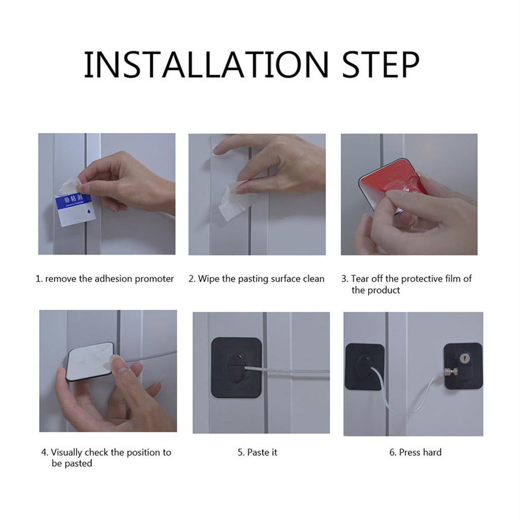 Refrigerator Lock Freezer Door Lock Cabinet Lock (Black) - 10817