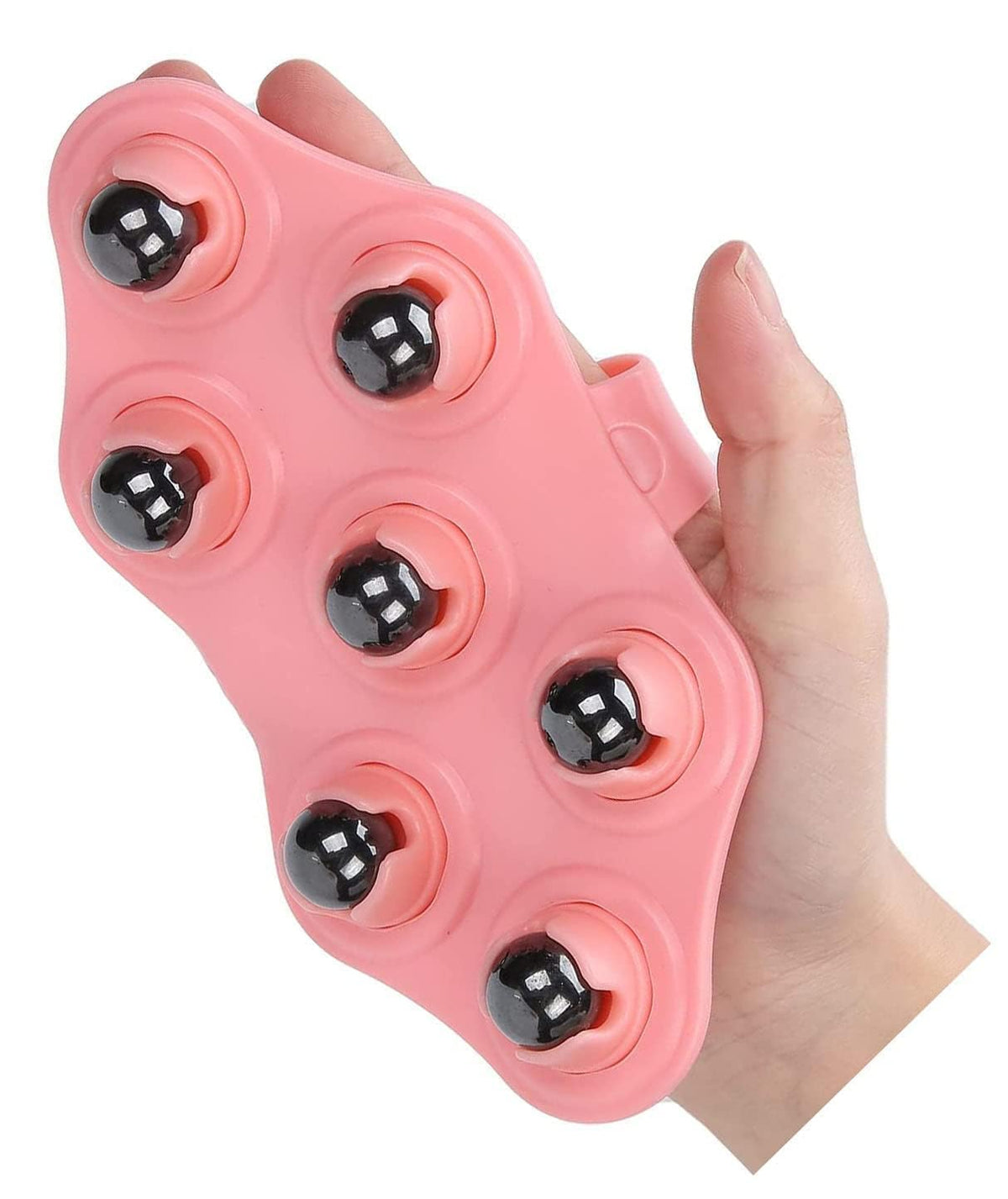 Palm Shaped Massage Glove, a portable manual massager with 7x 360-Degree magnetic roller balls for a deep tissue massage - 10398