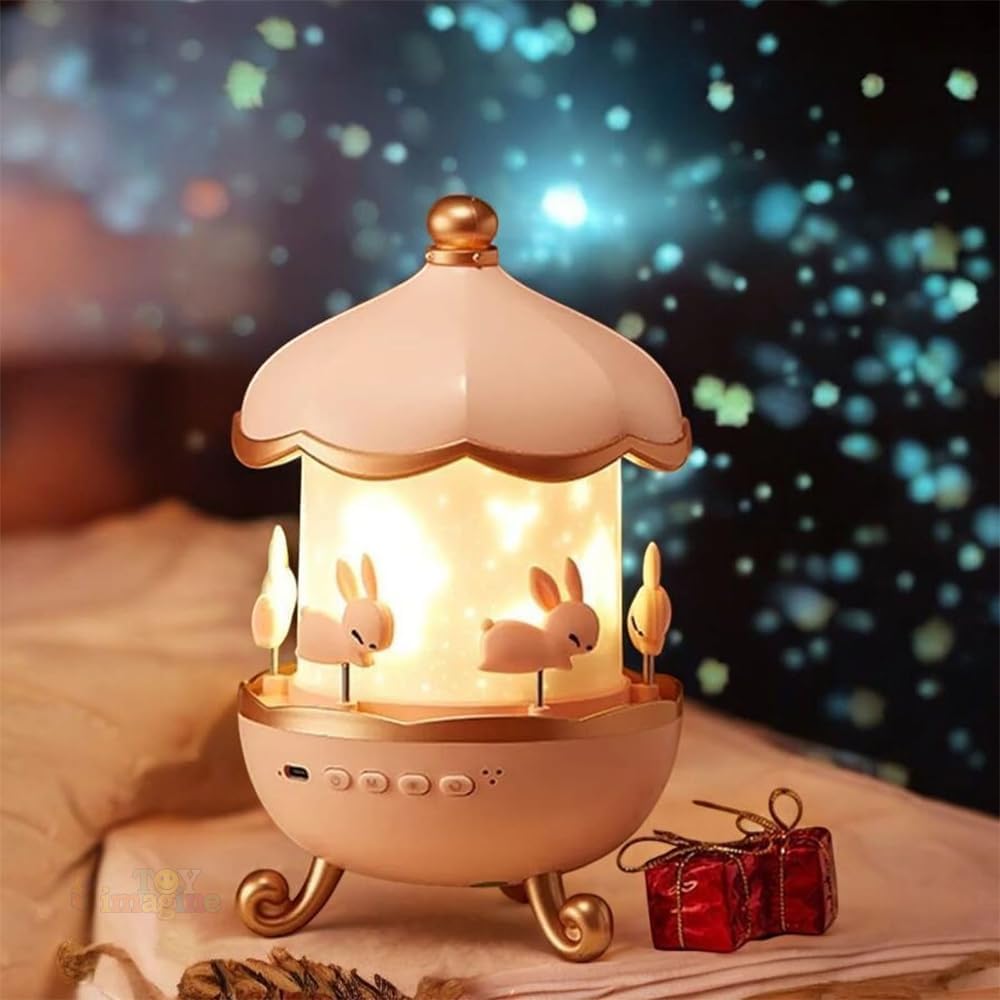 E11 Rotating Bunny Night Light, Night Lamp Star Projector