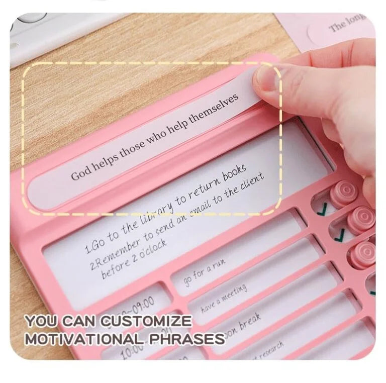 Habit Tracker Daily Planner Board for Kids & Adults | Reusable To-Do List Chore Chart with 15 Detachable Cards, Weekly Record & Motivation Paper - 618