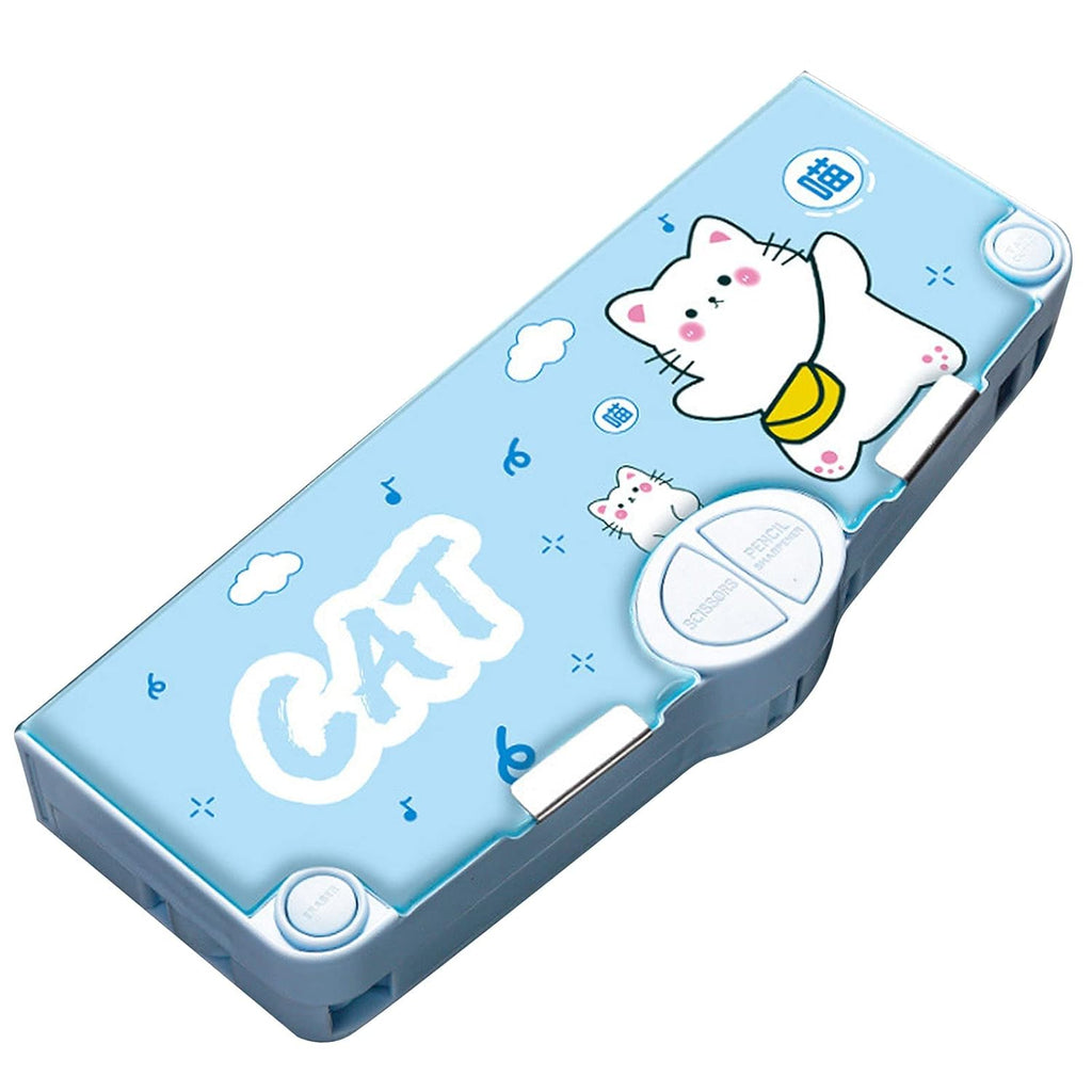 Multifunction Pencil Case, Pencil Box with 2 Compartments for Students - Cartoon Pattern Stationery Set {Random Color} - 50923