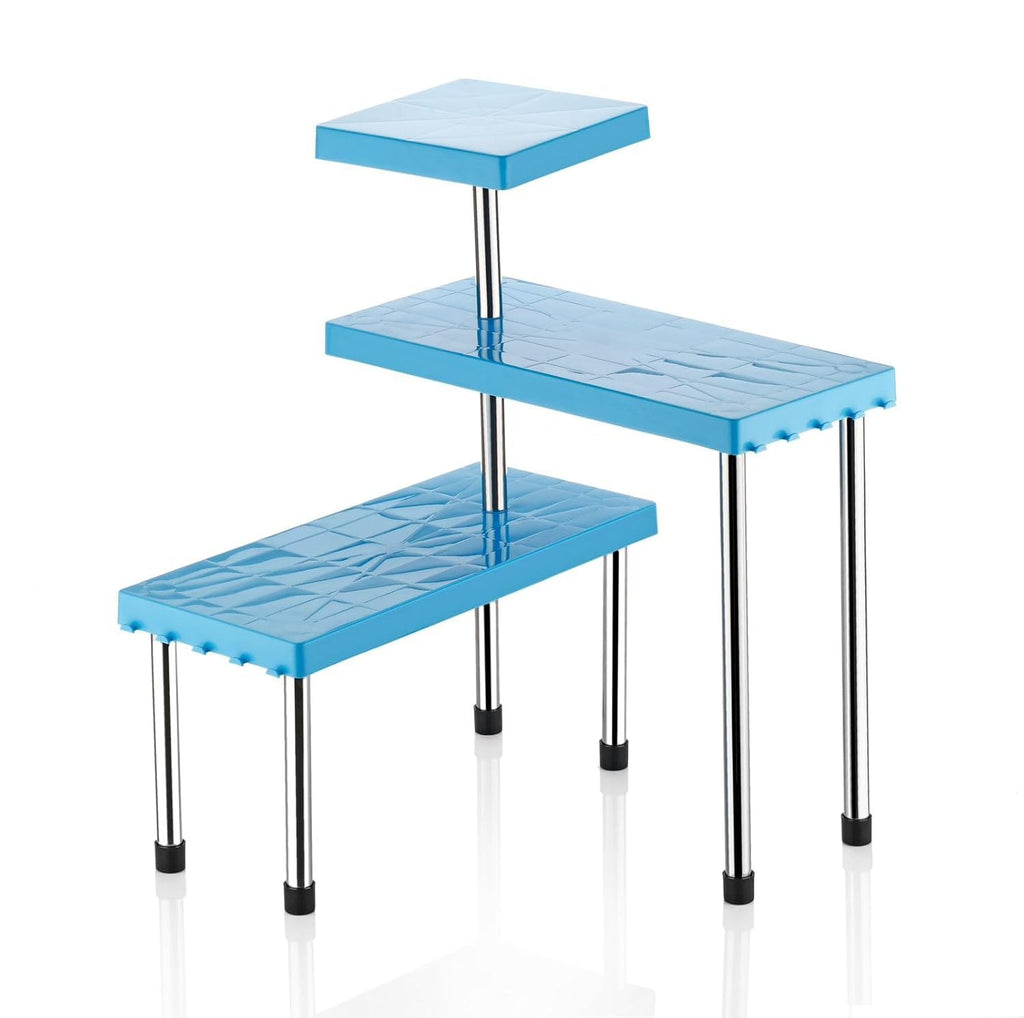 Countertop Organizer Rack | 3 Tier | Kitchen Corner Shelf | Adjustable Stand for Office, Cabinet & Bathroom | Multi-Purpose Storage for Spice Jars and Bottles | Space-Saving Organiser - 20977