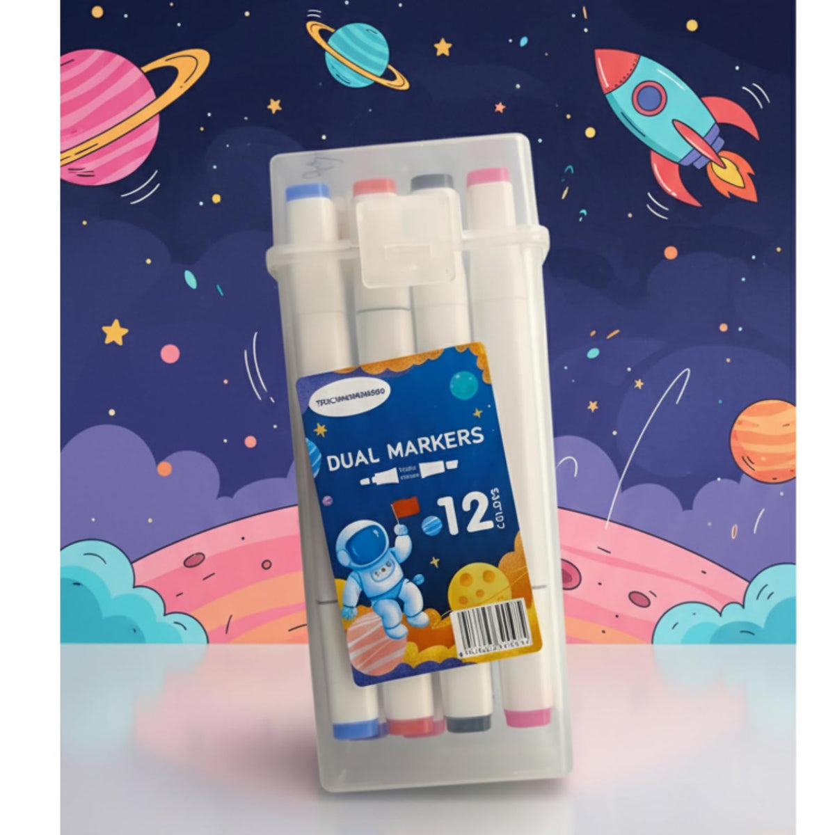 Dual Tip Marker Pens Set of 12 Colors | Fine & Broad Tip Alcohol-Based Art Markers | Professional Drawing, Sketching & Coloring Markers for Artists, Students & Designers - 20501