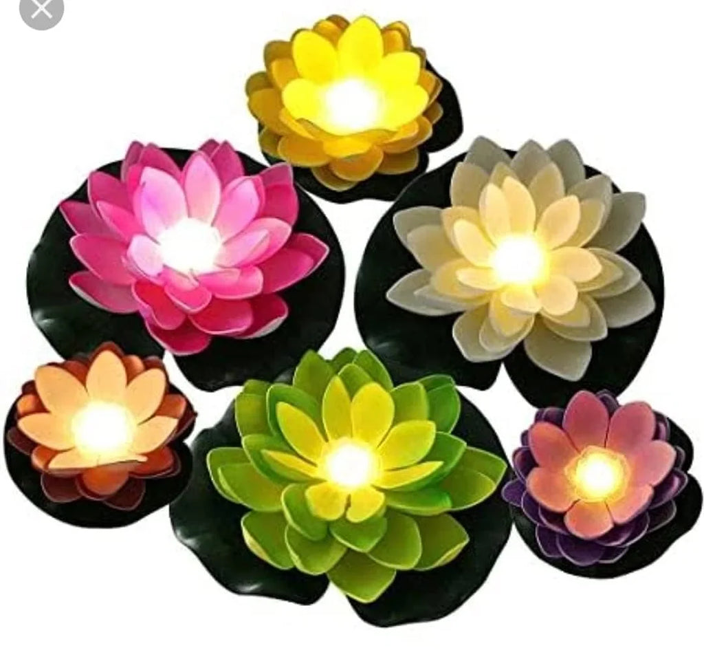 (6 pcs) Smokeless Lotus Flowers Sensor Led Candles - 3015
