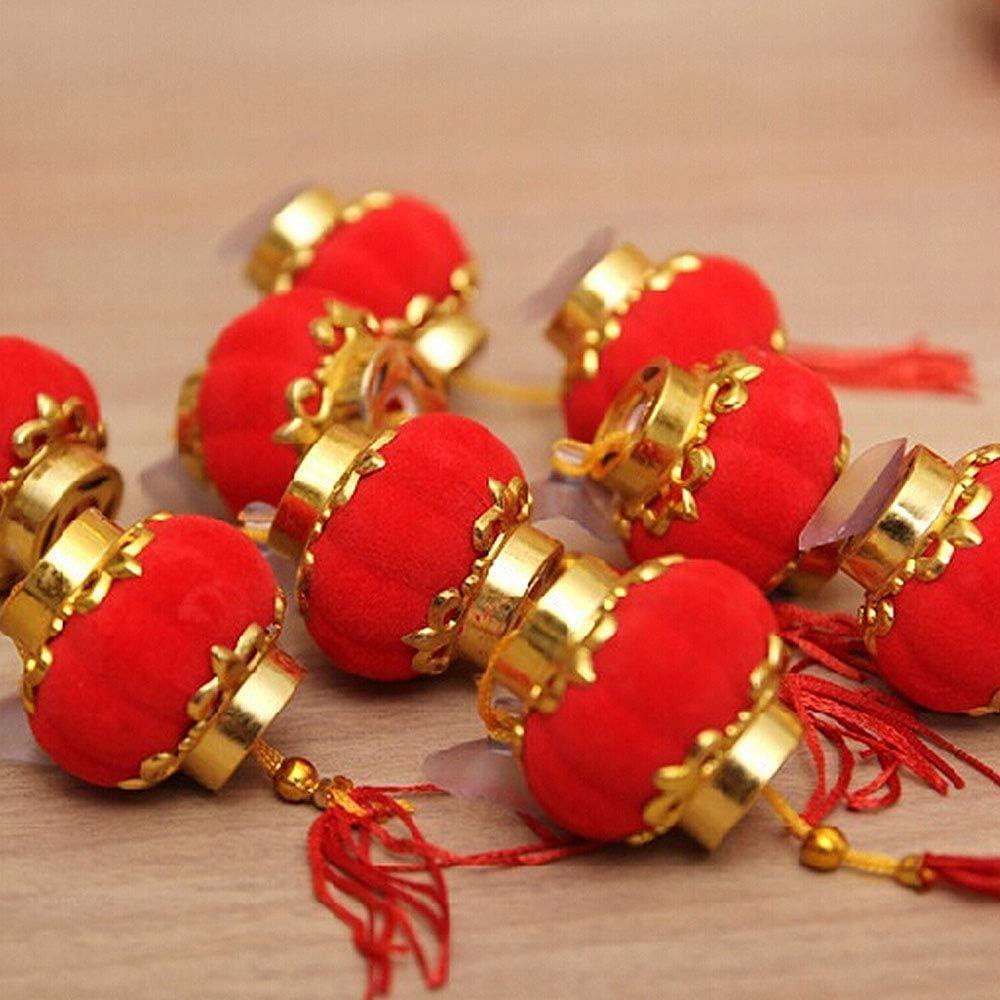 12 Pcs Mini Red Chinese Lanterns Small Hanging Lantern for Chinese New Year Wedding Spring Festival Potted Plants Decoration. - 21368