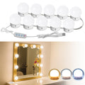 HD-7041 Mirror Lights,HELOIE Led Vanity Mirror Lights Kit with 10 Dimmable Light Bulbs for Makeup Vanity Table Bathroom Dressing Wall Mirror Lighting USB Cable Powered (White)
