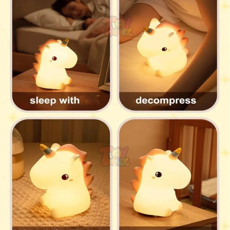 Unicorn Night Light for Kids – 7 Color Changing Rechargeable Silicone Led Lamp, Tap Control Touch Sensor - 18073