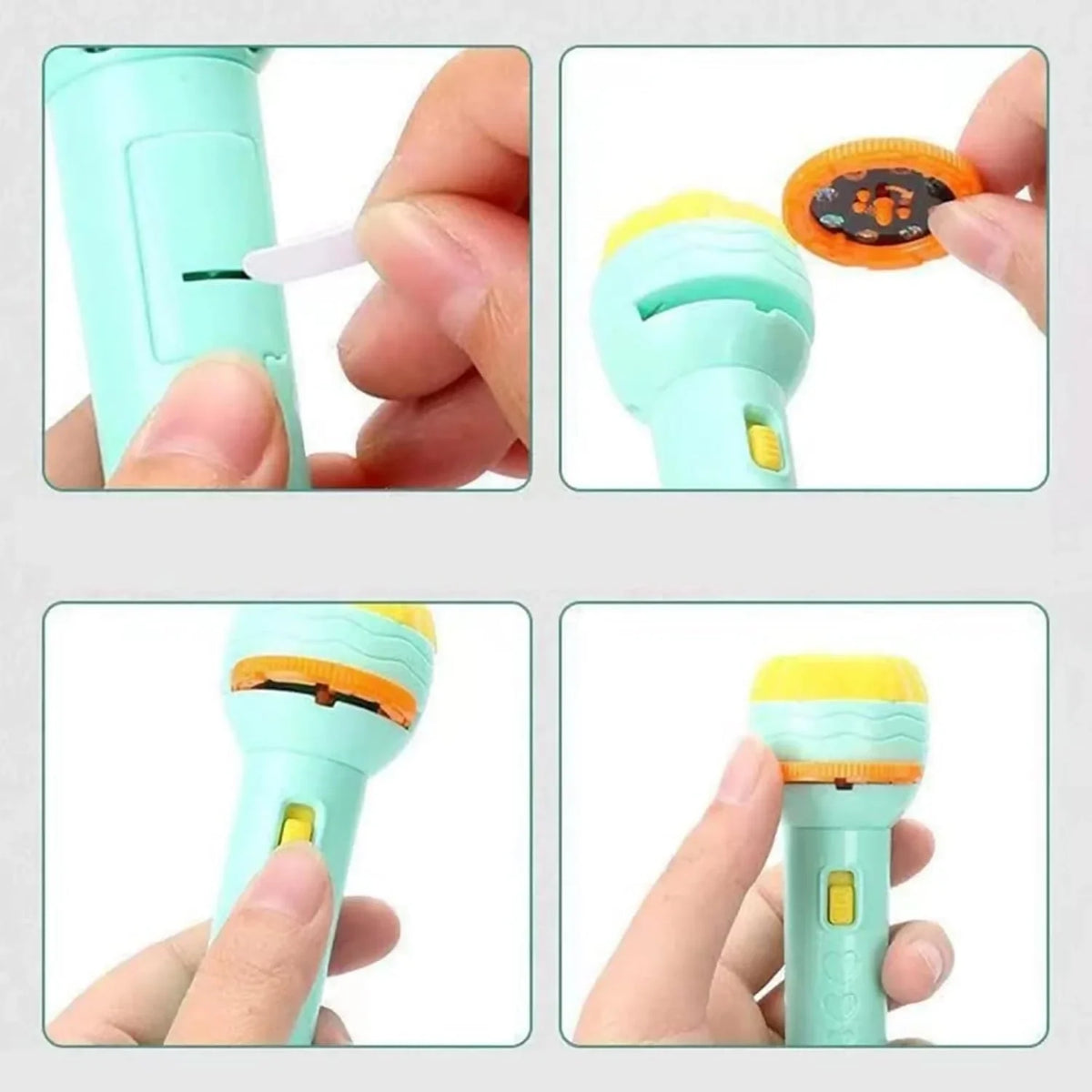 Mini Projector Torch: Portable Multi-Functional Device with LED Light and Projector - 200250