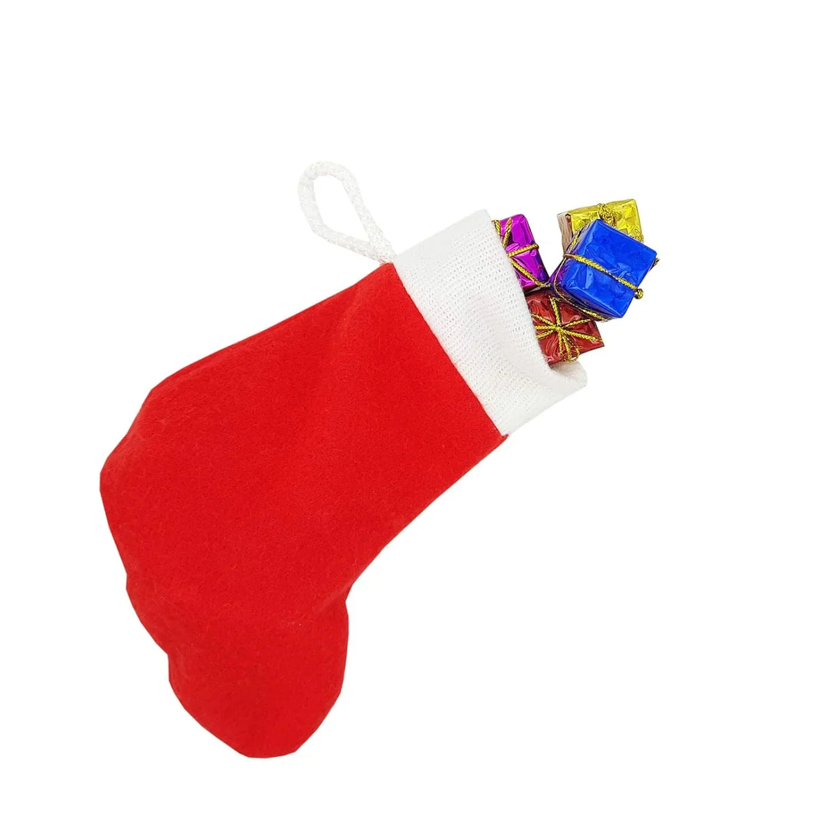 (2 Pcs) Christmas Santa Socks Candy Gift Bag 13 cm - 8073